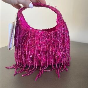 NWTPink Sequin Beaded Women's Bag